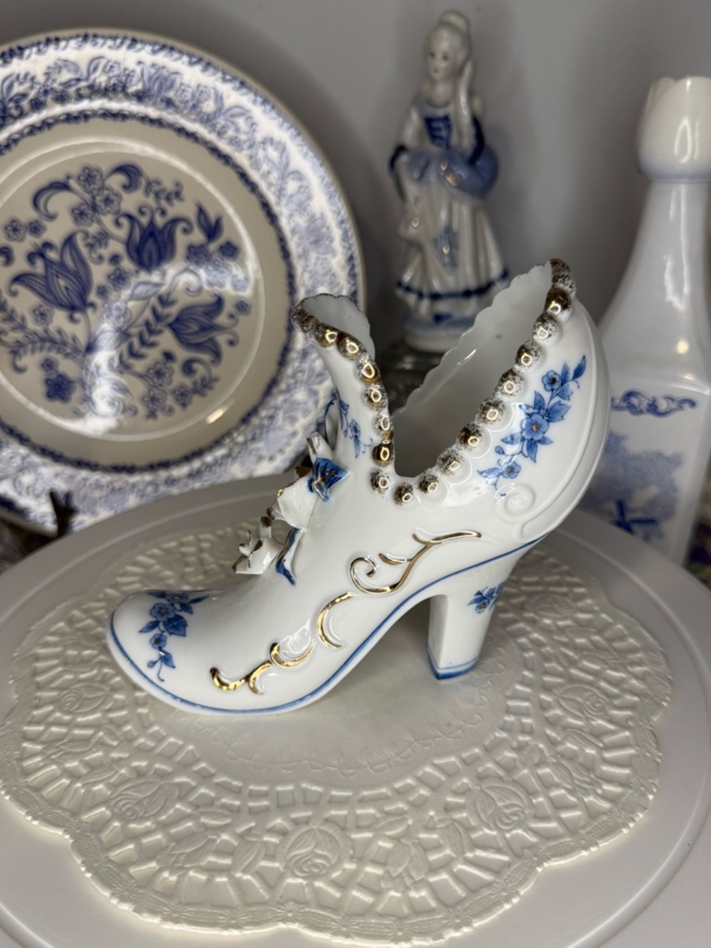 Vintage Victorian Porcelain Shoe